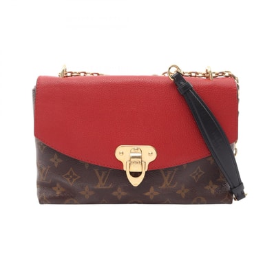 ルイ・ヴィトン LOUIS VUITTON サン プラシード モノグラム スリーズ ショルダーバッグ バッグ PVCコーティングキャンバス レザー レッド レディース ブラウン系 / レッド系 M43713 【中古】