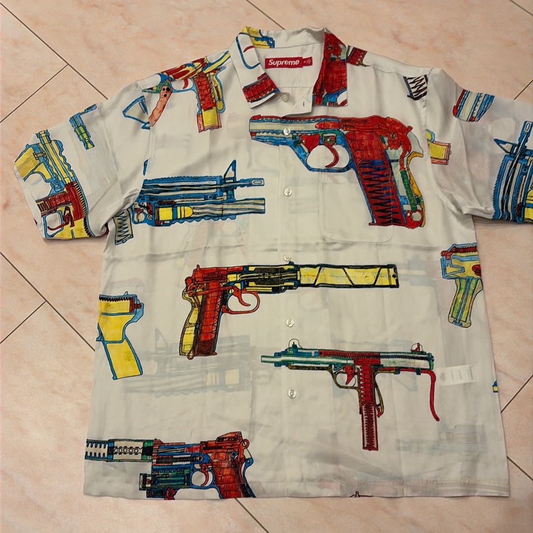 Supreme Guns Silk S/S Shirt "Stone"