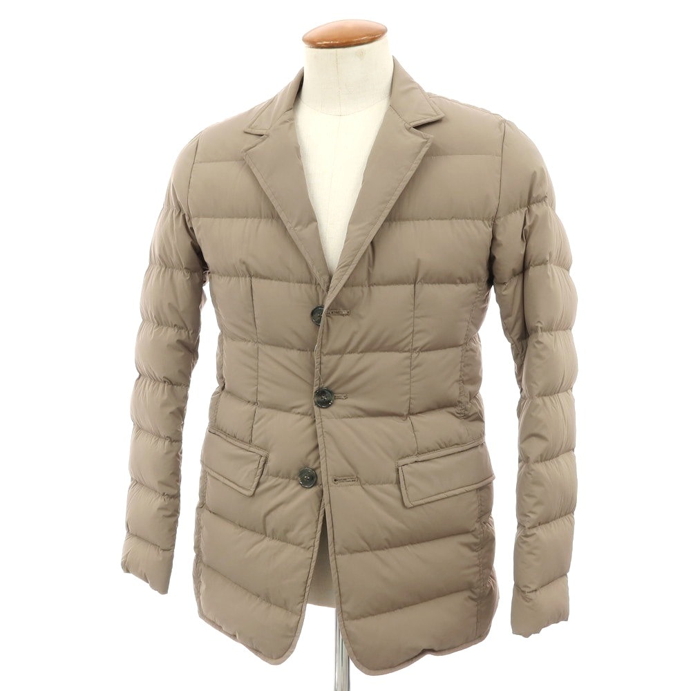 【中古】ヘルノ Herno ナイロンポリウレタン ダウンジャケット ダークベージュ【サイズ46】【メンズ】