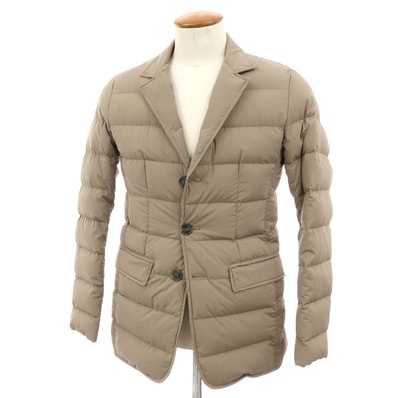 【中古】ヘルノ Herno ナイロンポリウレタン ダウンジャケット ダークベージュ【サイズ46】【メンズ】