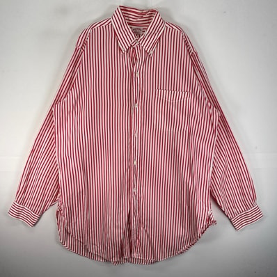 古着 60's/60年代 ヴィンテージ ブルックスブラザーズ Brooks Brothers 長袖シャツ メーカーズ 6ボタン M レッド系 ストライプ メンズ