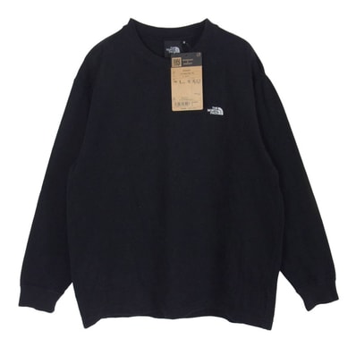 THE NORTH FACE ノースフェイス NT32345 L/S Nuptse Cotton Tee ロングスリーブ ヌプシ コットン 長袖 Tシャツ カットソー ブラック系 S【中古】