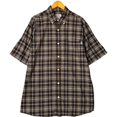 古着 カーハート Carhartt チェック柄 ボタンダウン 半袖 ワークシャツ メンズL相当/eaa550588