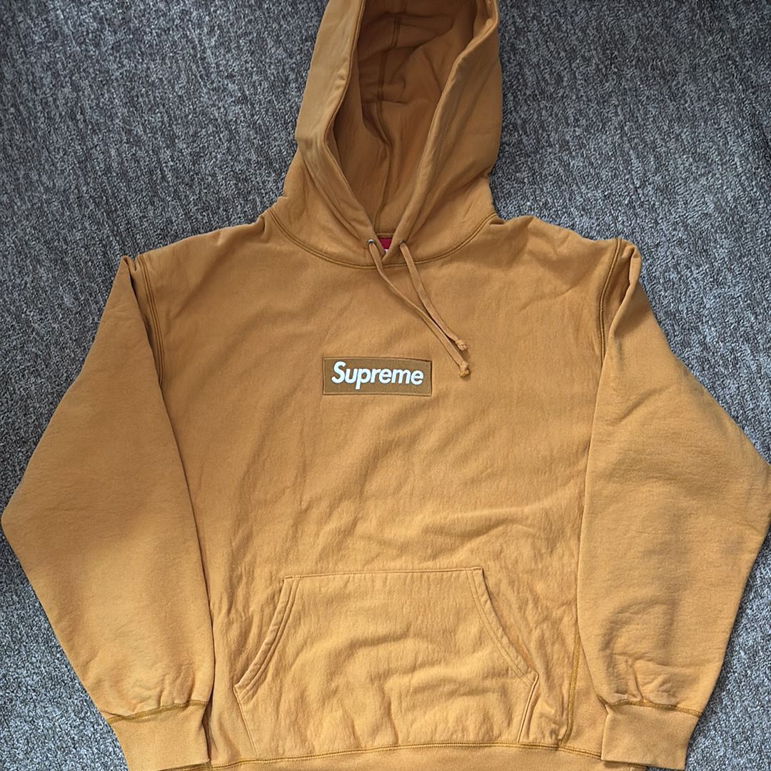 Supreme Box Logo Hooded Sweatshirt "Light Mustard" (21FW)