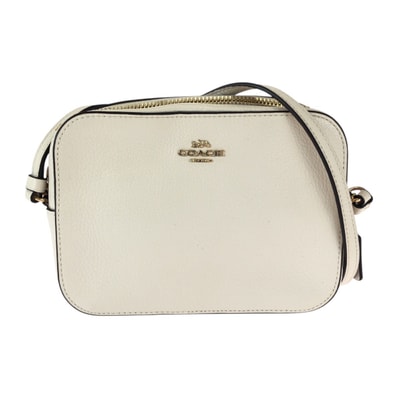 美品 COACH コーチ ホワイト ゴールド金具 レザー ショルダーバッグ ポシェット 600338 【中古】