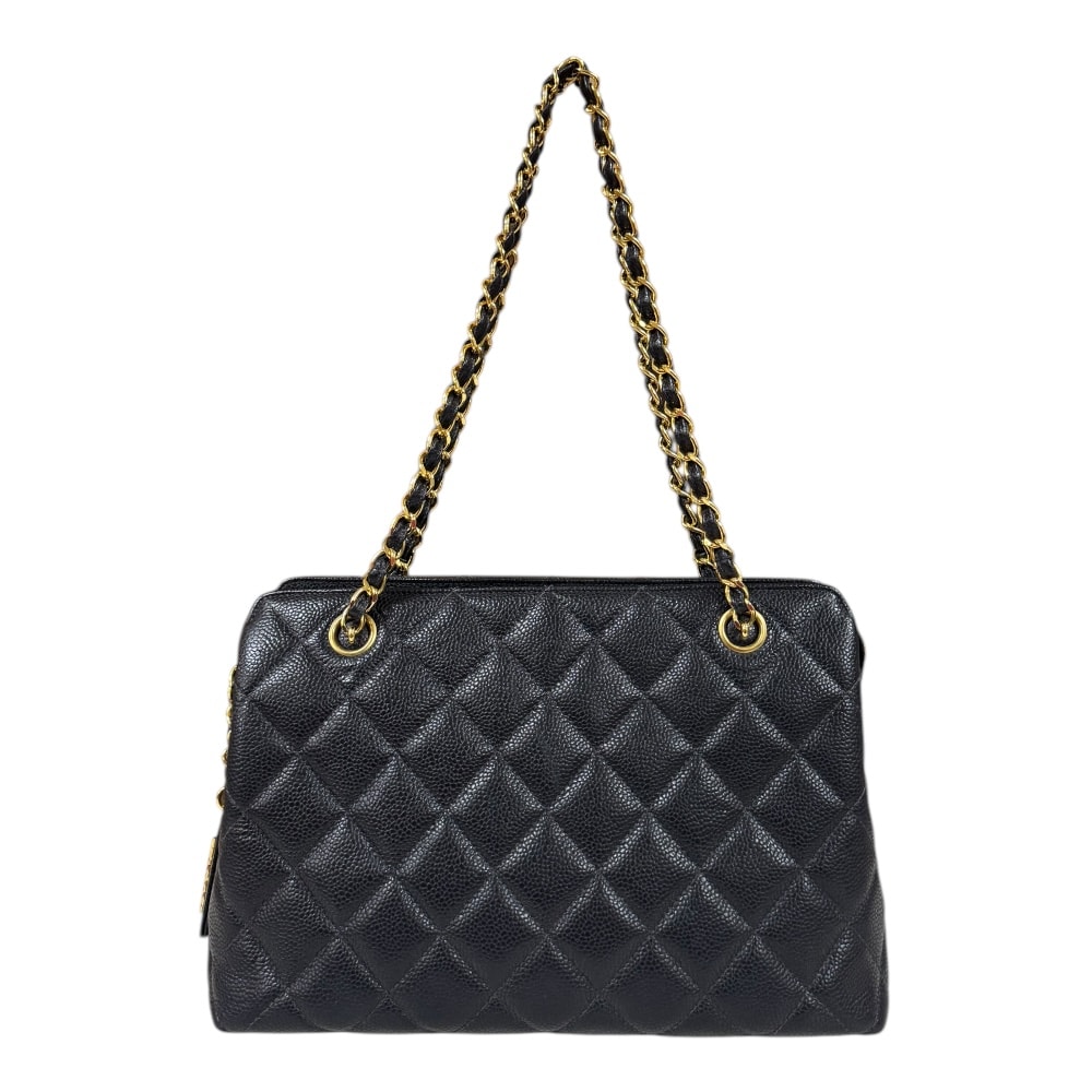 シャネル ショルダーバッグ キャビアスキン ブラック レディース CHANEL  中古
