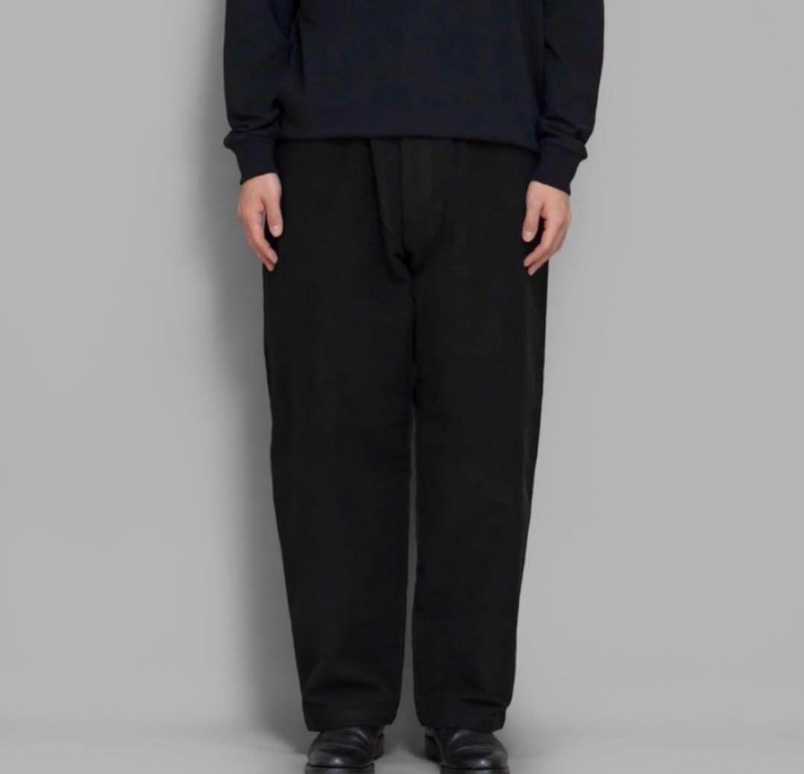 COMOLI Moleskin Drawstring Pants "Black"