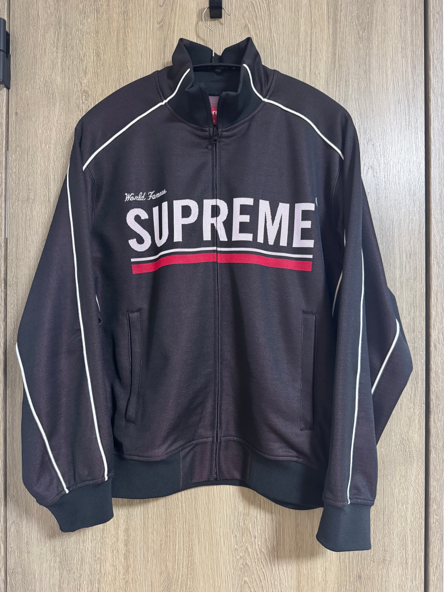 Supreme World Famous Jacquard Track Jacket "Black"