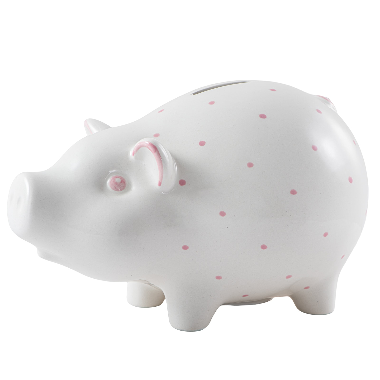 TIFFANY&Co. ティファニー ドット ピギー バンク 貯金箱 磁器 ホワイト ピンク【中古】