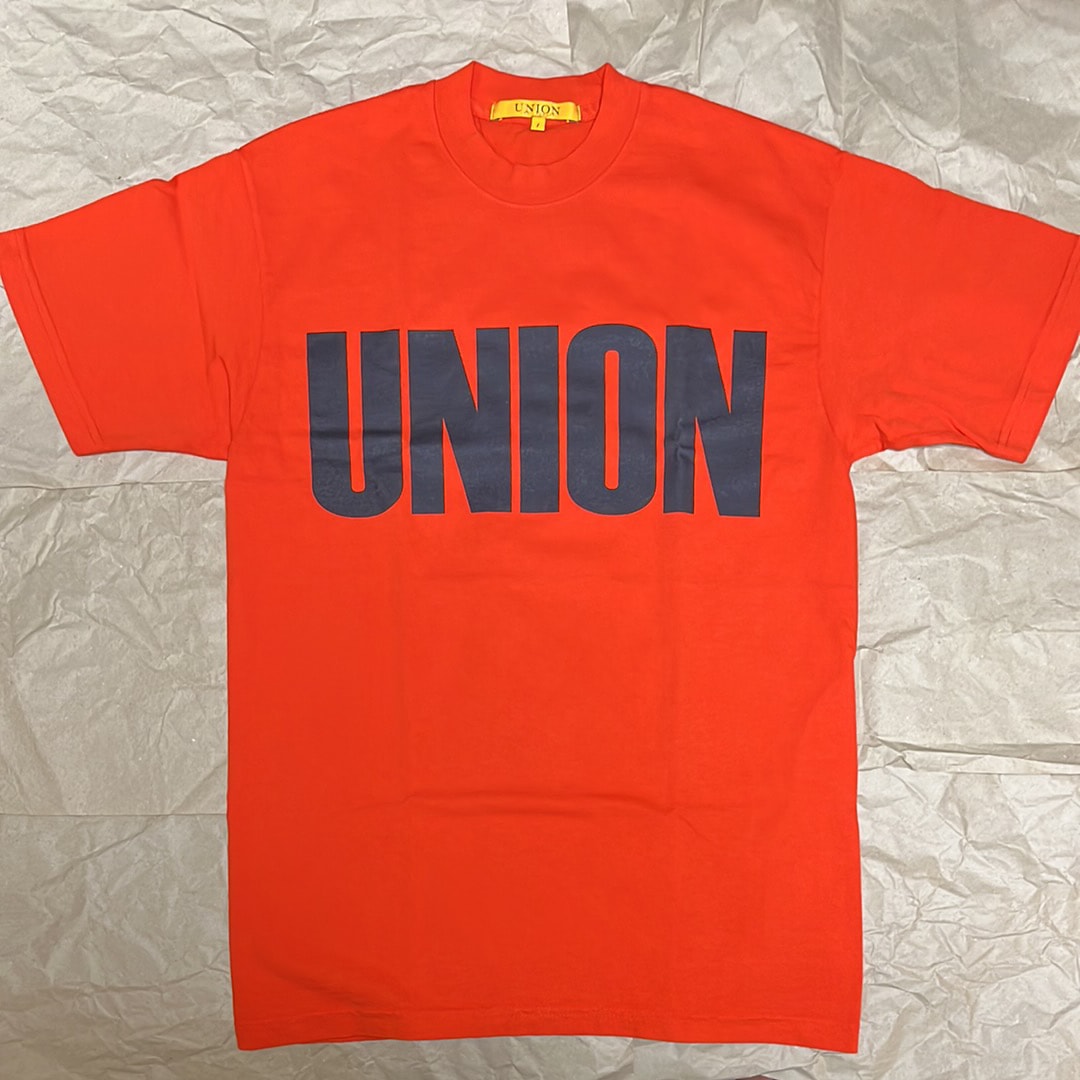 union big logo tee ユニオン ビッグ ロゴ オレンジ