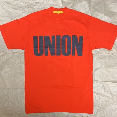 union big logo tee ユニオン ビッグ ロゴ オレンジ