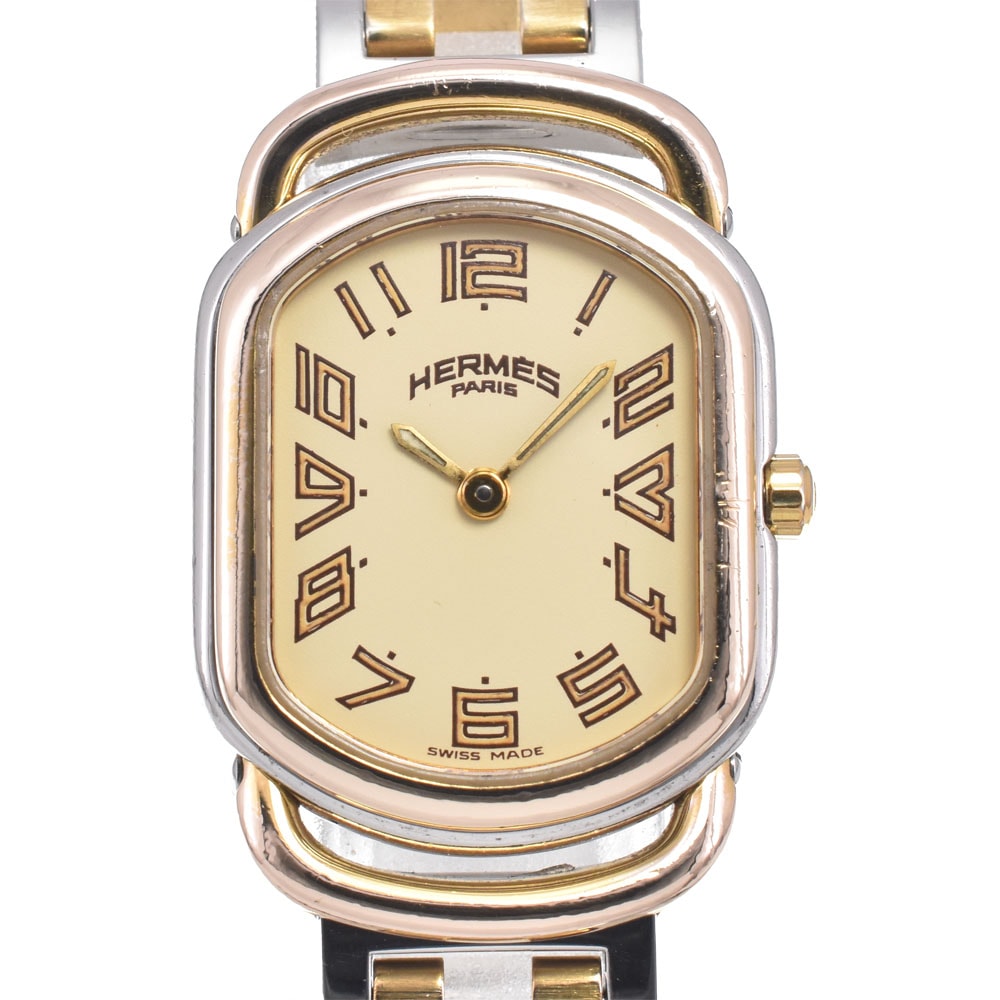 エルメス HERMES RA1.240 ラリー Dバックル ホワイト クォーツ レディース 腕時計 E#149055