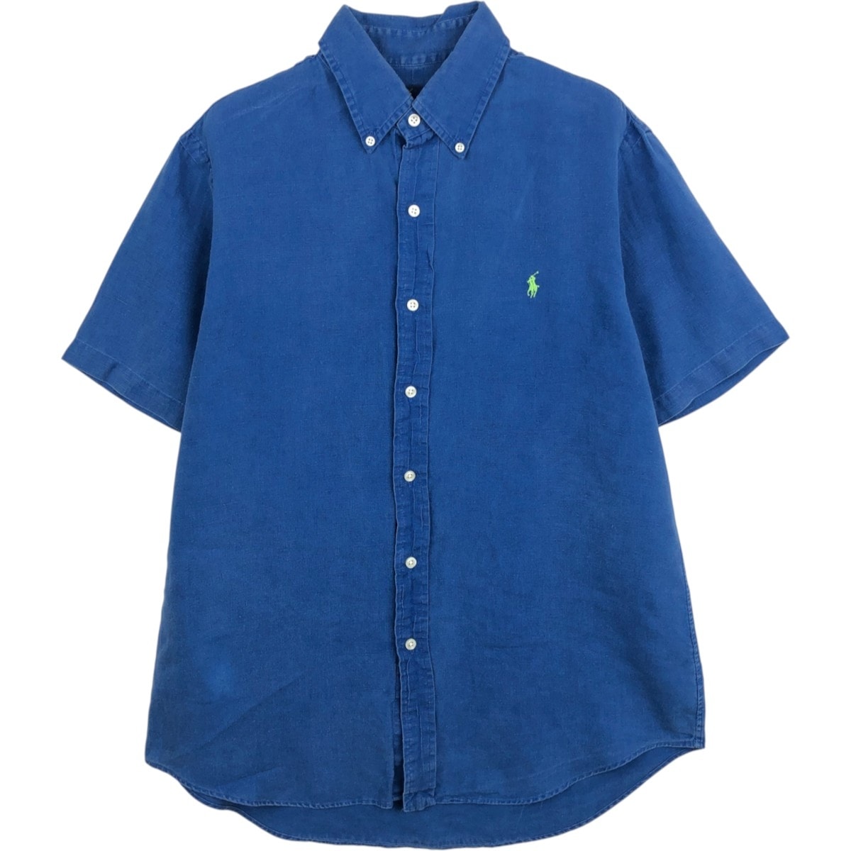 古着 ラルフローレン Ralph Lauren 半袖 リネン ボタンダウンシャツ メンズM相当/eaa668157