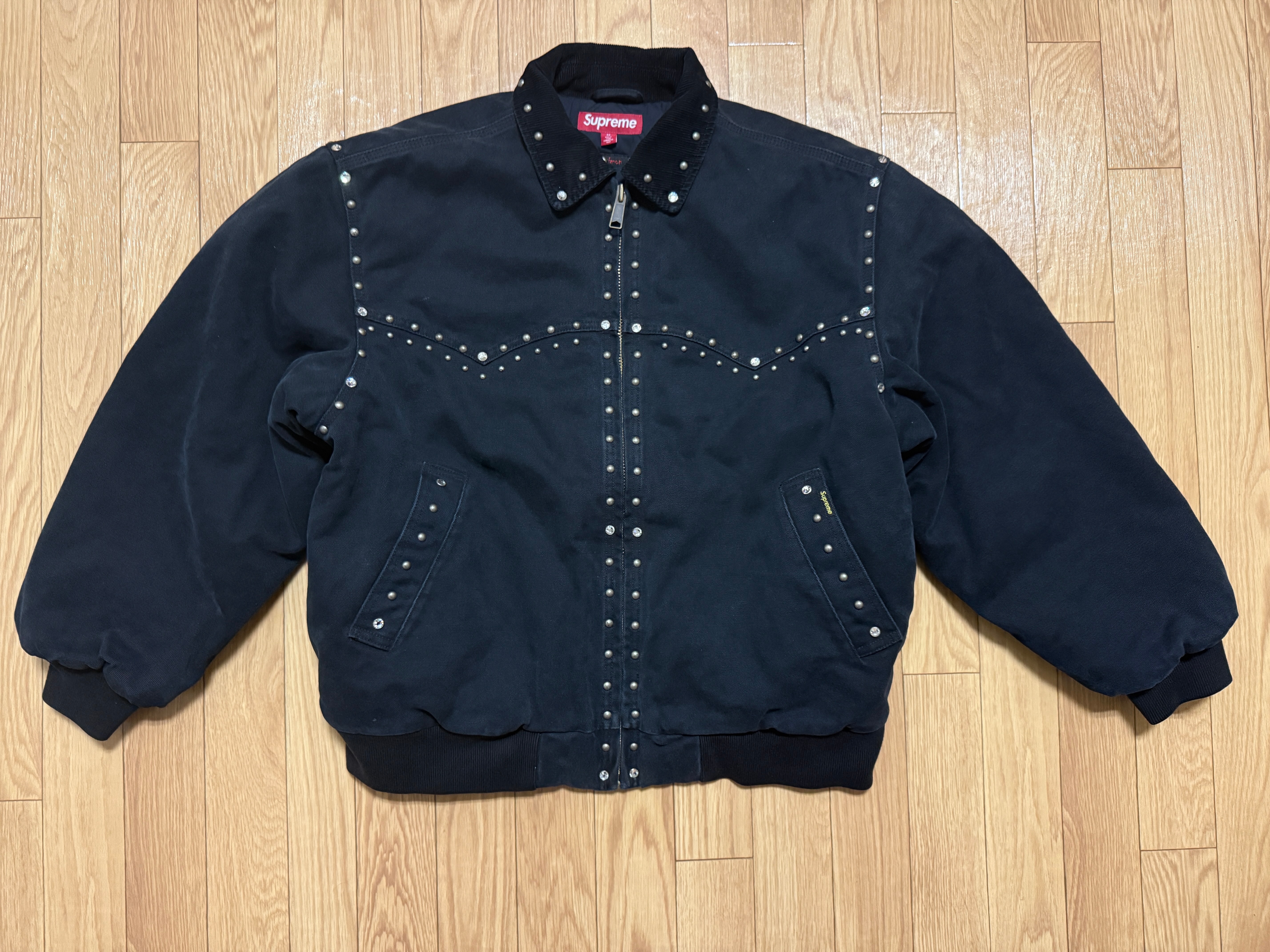 シュプリーム x ビービーサイモン スタッディド ワーク ジャケット "ブラック"