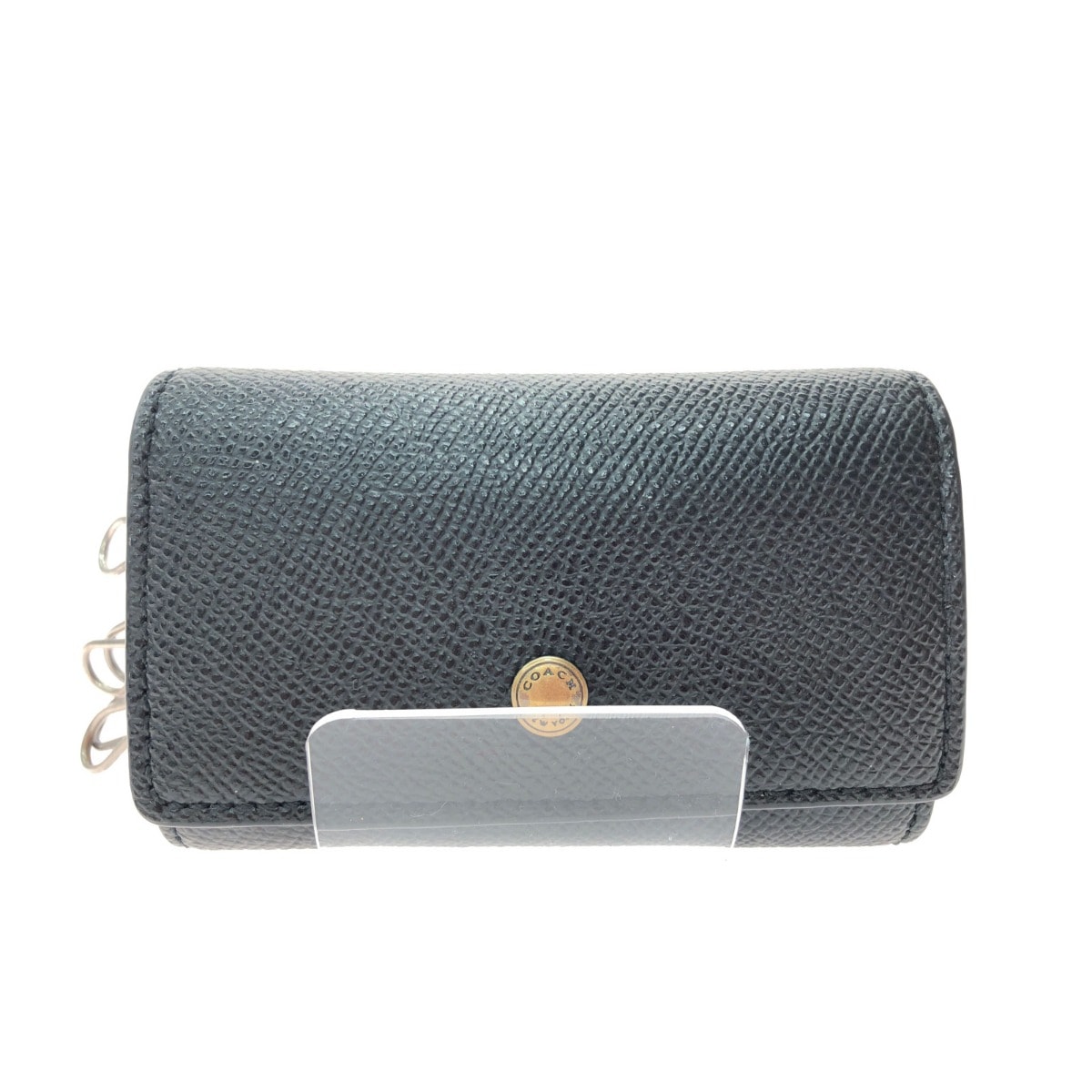 ▼▼COACH コーチ ユニセックス 5連 キーケース クロスグレーン レザー アウトレット F73992 ブラック