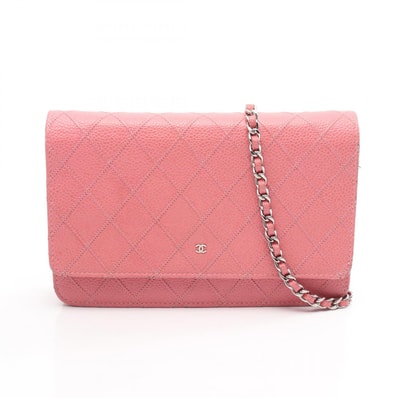 シャネル CHANEL マトラッセ ショルダーバッグ バッグ キャビアスキン(グレインドカーフ) レディース ピンク系 【中古】
