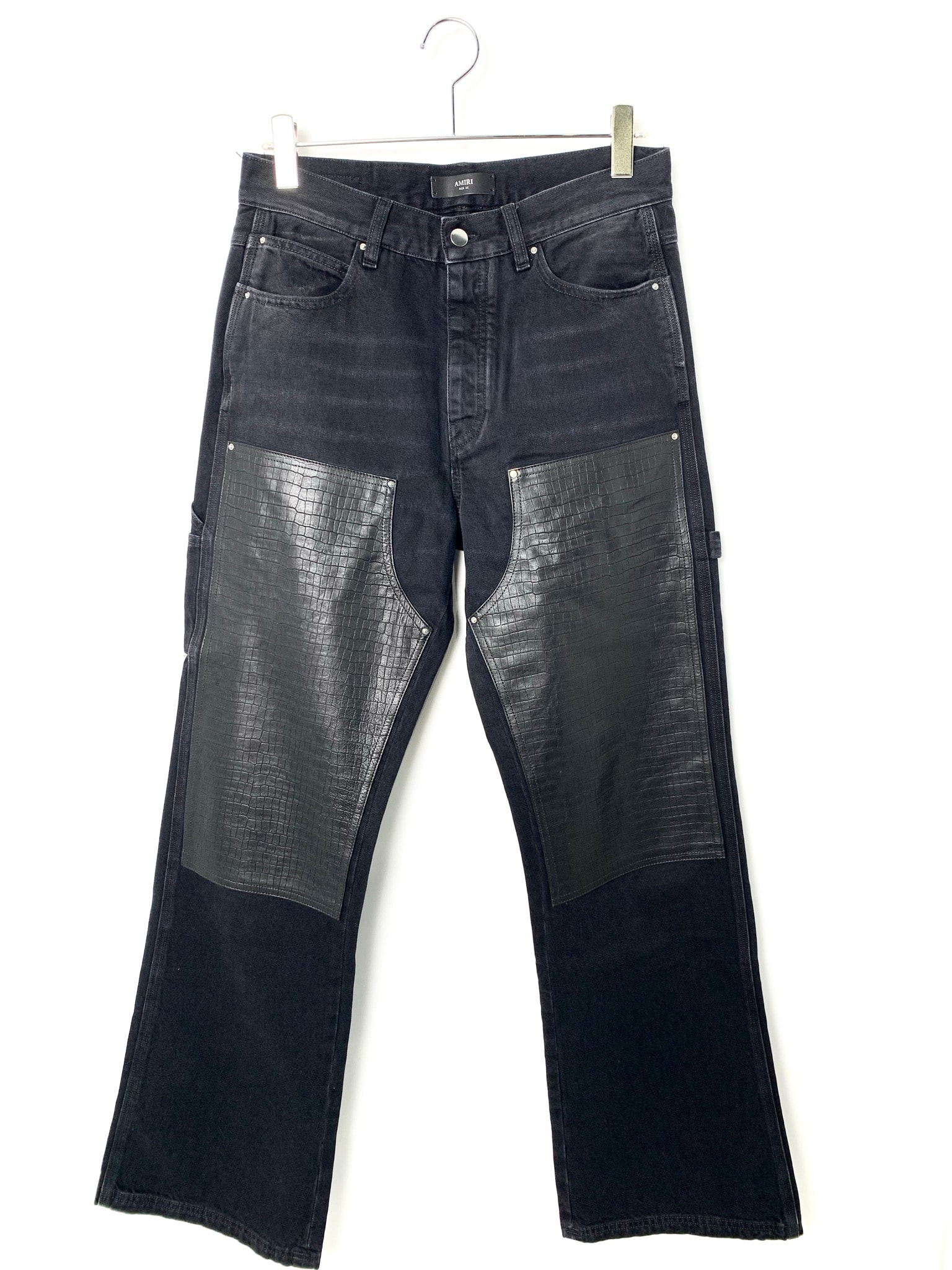 AMIRI Embossed Croc Carpenter Jean Black
