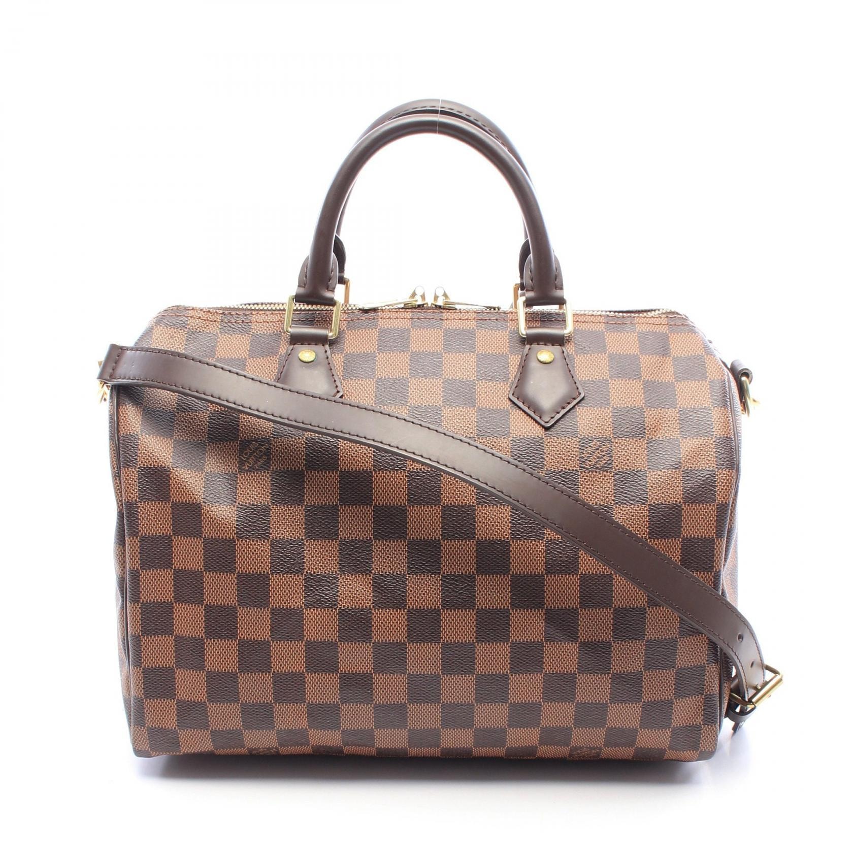 ルイ・ヴィトン LOUIS VUITTON スピーディ バンドリエール30 ダミエエベヌ 2WAY ハンドバッグ バッグ PVCコーティングキャンバス レザー ダミエ エベヌ レディース ブラウン系 N41183 【中古】