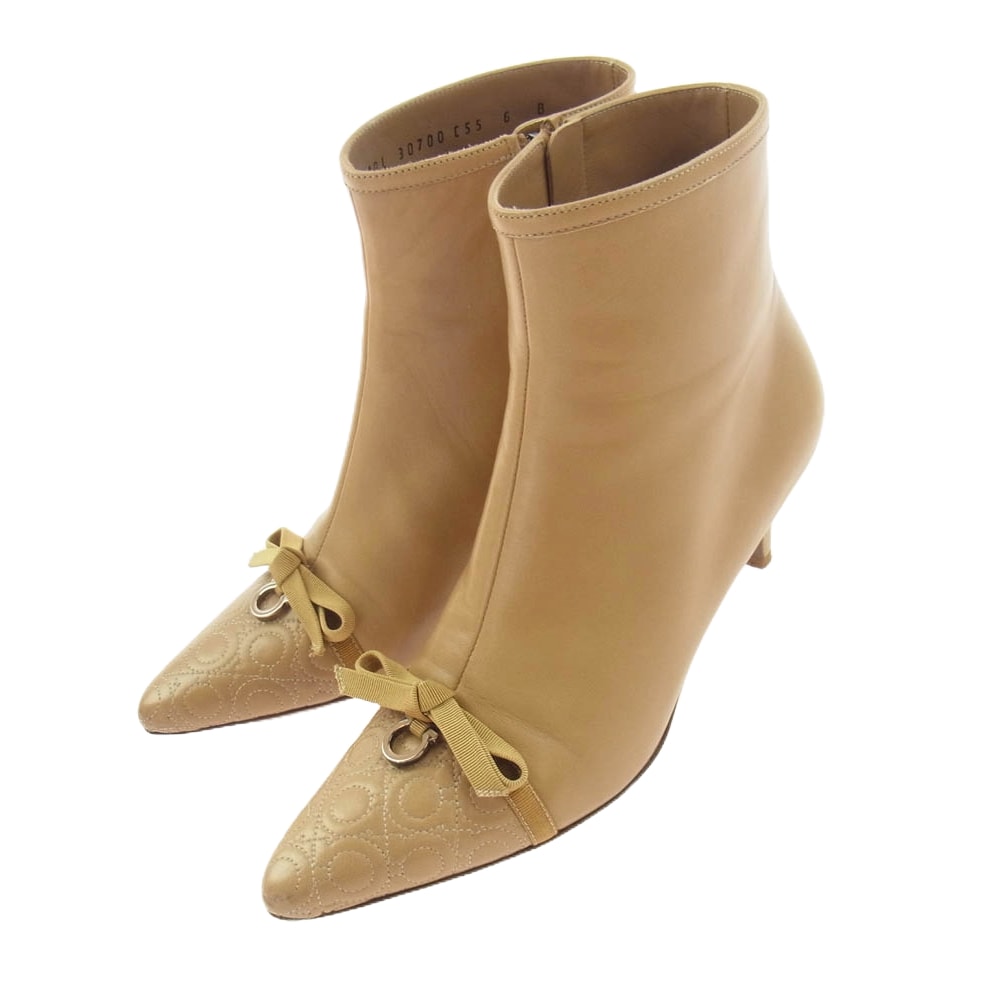 A18119 美品 サルヴァトーレフェラガモ ガンチーニ金具 サイドジップブーツ ☆良品 Salvatore Ferragamo サルヴァトーレフェラガモ ガンチーニ