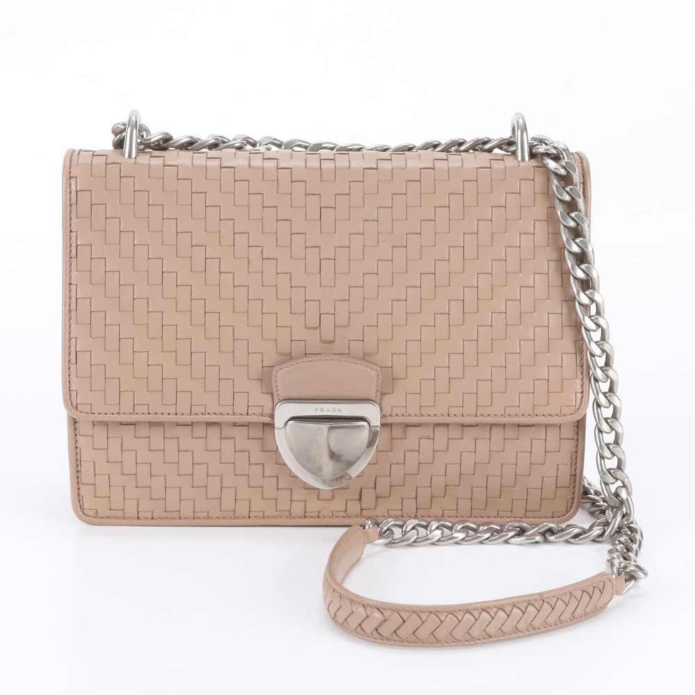 ■美品 プラダ マドラス チェーンショルダーバッグ レザー