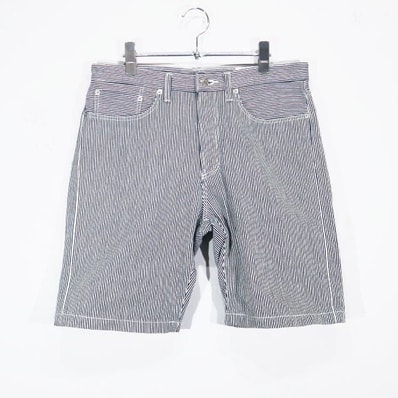 CHALLENGER チャレンジャー ヒッコリーストライプ デニム ショーツ インディゴ ハーフパンツ ショートパンツ 短パン ボトムス サイズM
