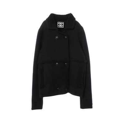 シャネル CHANEL ココマークボタン ニット 衣料品 アウター ウール レディース ブラック系 【中古】