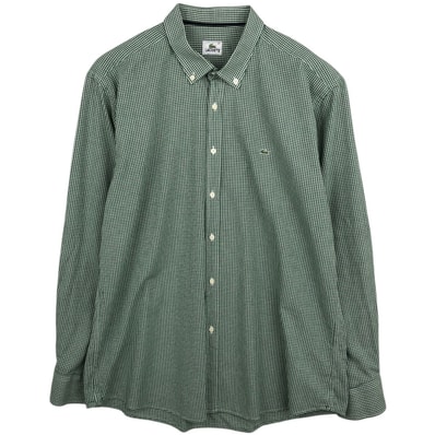 古着 ラコステ LACOSTE チェック柄 ギンガムチェック 長袖 ボタンダウンチェックシャツ 47 メンズXL相当/eaa478134