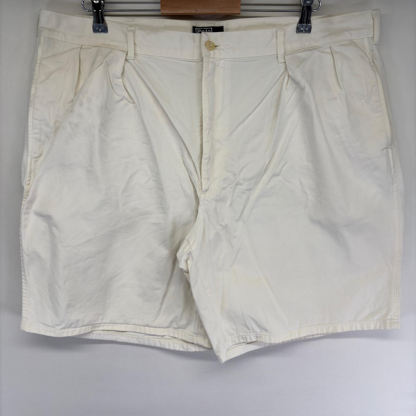 古着 90's/90年代 ポロバイラルフローレン Polo by Ralph Lauren USA製 パンツ チノ ツータック ショート w42  ホワイト系 メンズ
