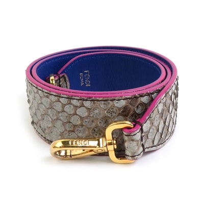 フェンディ FENDI ショルダーストラップ パイソン グレー系×パープル レディース【中古】 h30871a