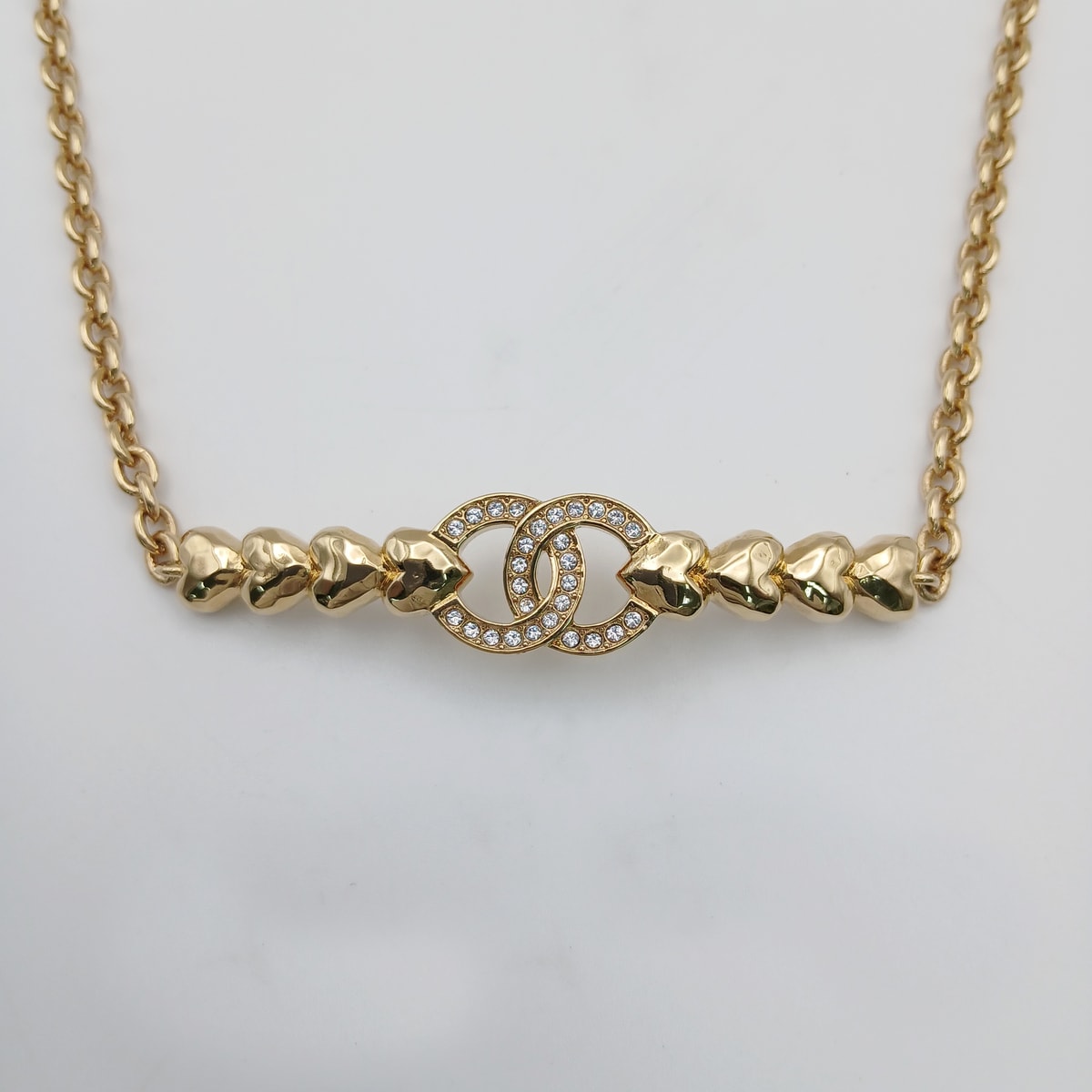 CHANEL シャネル ココマーク ラインストーン チューカー ネックレス ネックレス メタル ゴールド  レディース【中古】