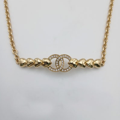 CHANEL シャネル ココマーク ラインストーン チューカー ネックレス ネックレス メタル ゴールド レディース【中古】