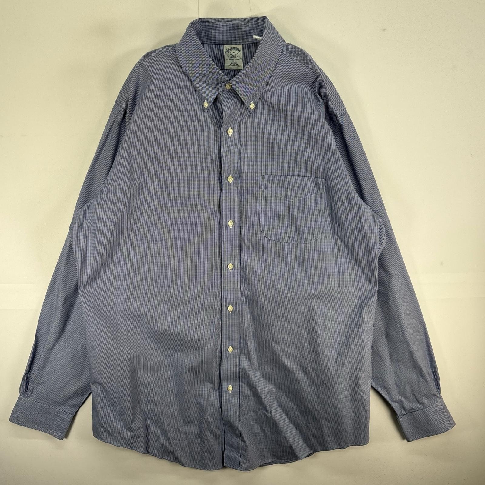 古着 ブルックスブラザーズ Brooks Brothers 長袖シャツ 胸ポケ 346 ボタンダウン XL ブルー系 チェック メンズ
