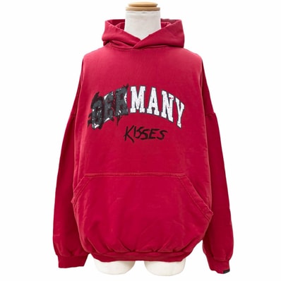 未使用品 バレンシアガ Faux Logo Round Hem Hoodie 2