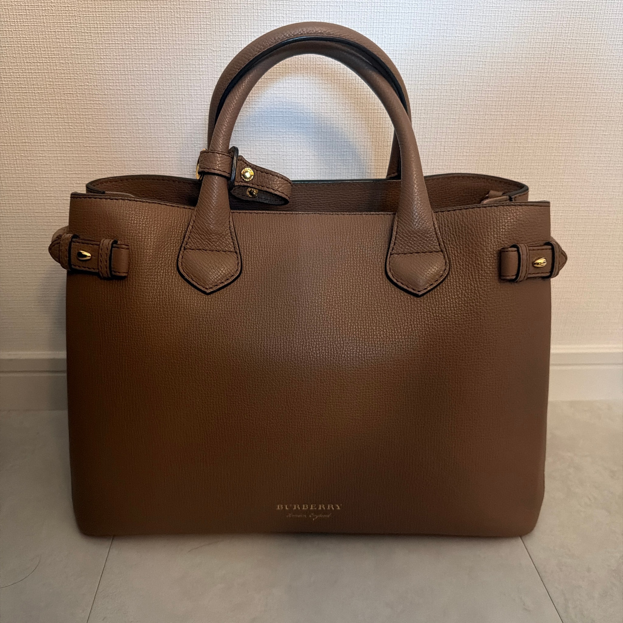 Burberry Banner Leather 2Way Bag "Beige"