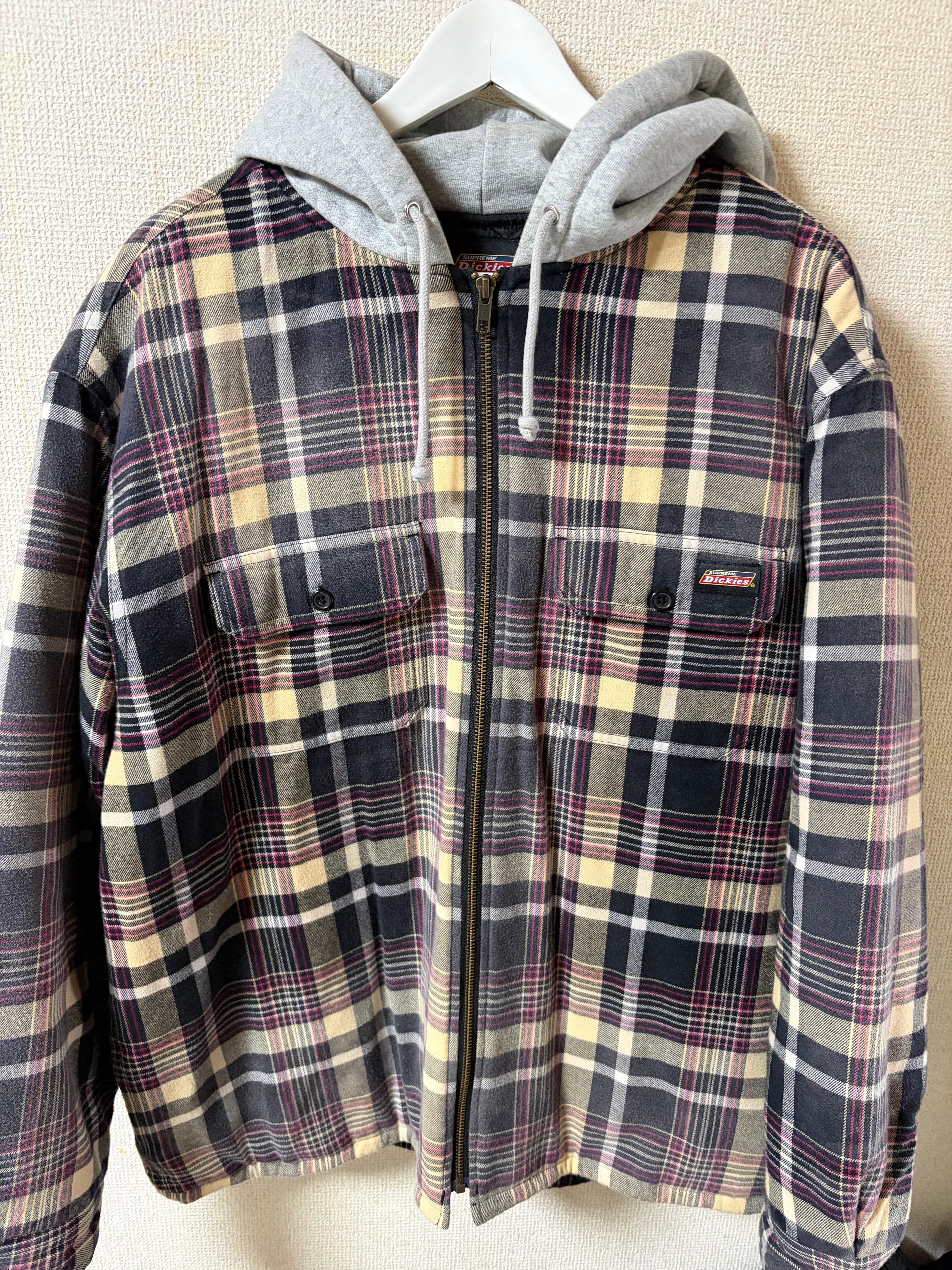 Supreme x Dickies Plaid Hooded Zip Up Shirt 