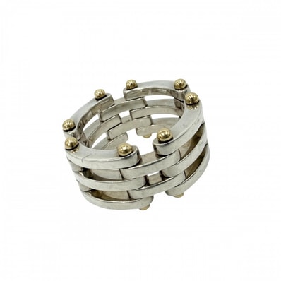 TIFFANY&Co. ティファニー 指輪 ゲート リング ジュエリー アクセサリー Au750 18金YG K18イエローゴールド シルバー925 約12.5号 レディース 約11.8g【中古品】