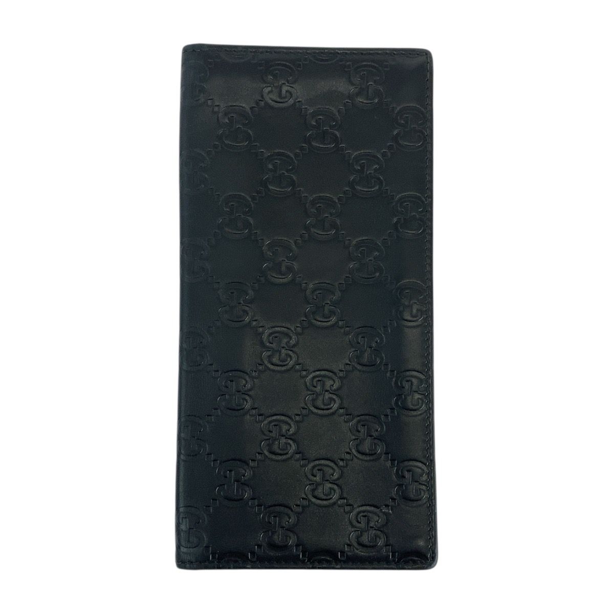 美品 GUCCI グッチ グッチシマ ブラック 黒 レザー 長財布 札入れ 504687 【中古】