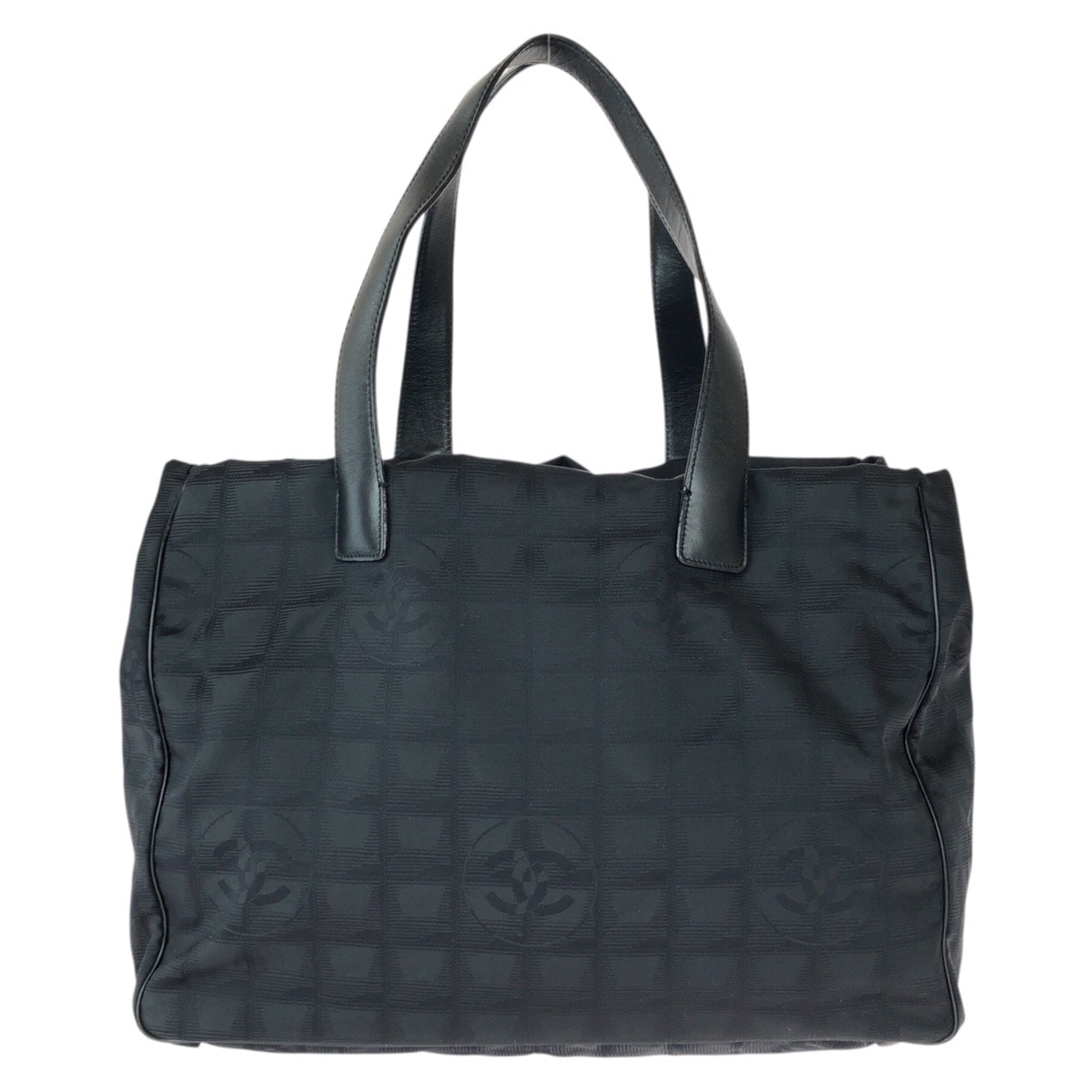 CHANEL シャネル ニュートラベルライン MM ブラック 黒 ナイロン レザー/ トートバッグ ショルダーバッグ 600590 【中古】