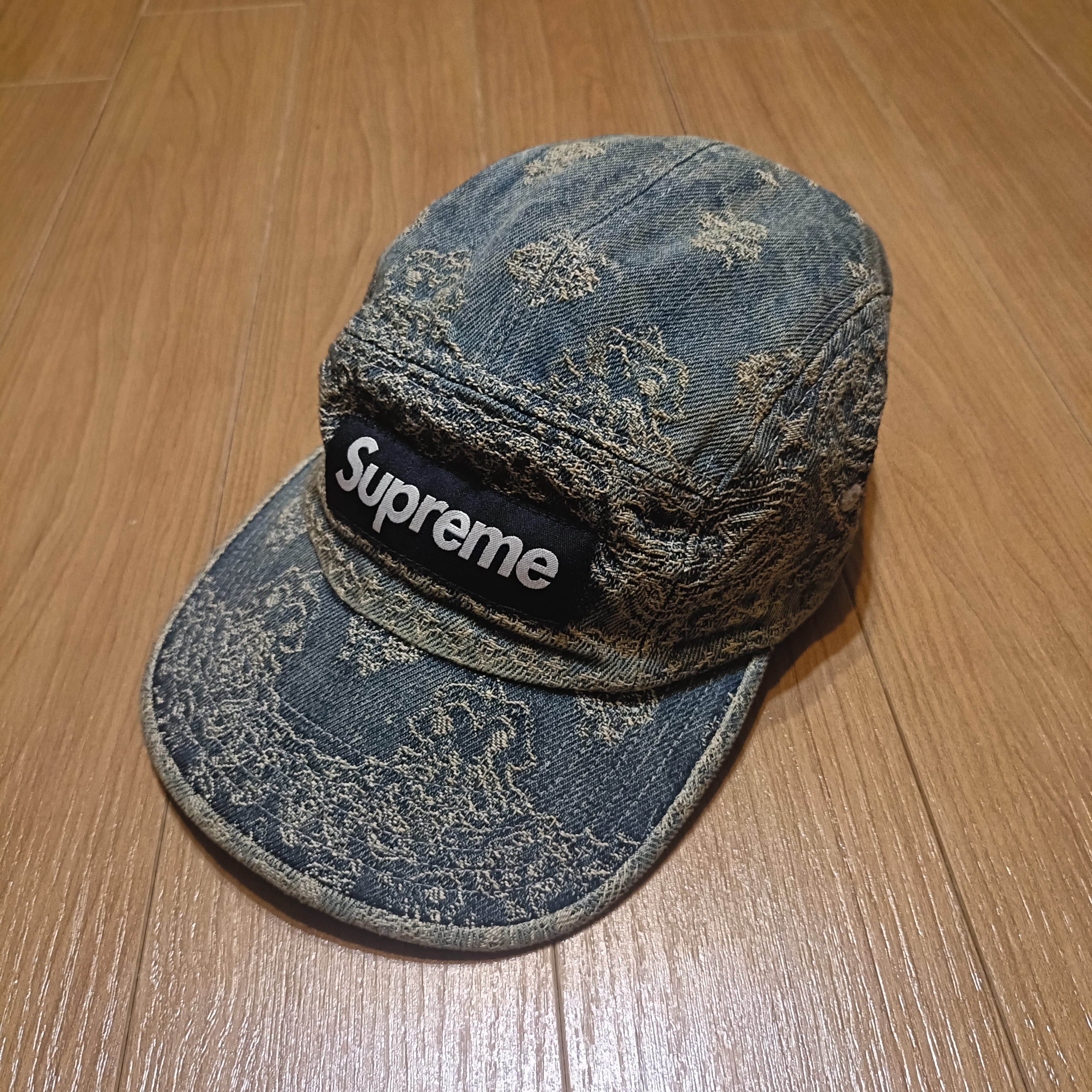 Supreme Bandana Jacquard Denim Camp Cap "Blue" (25SS)