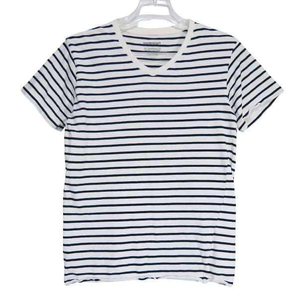 NEIGHBORHOOD ネイバーフッド V-NECK BORDER TEE Vネック ボーダー コットン ショートスリーブ Tシャツ ホワイト ネイビー カットソー 半袖 サイズS