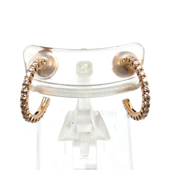 CARTIER カルティエ K18PG ピンクゴールド エタンセル ドゥ カルティエ フープ スモール ピアス B8301244 ダイヤモンド 2.5g レディース【中古】【美品】