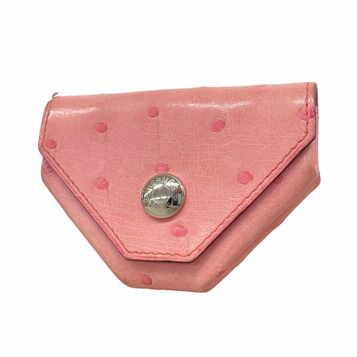 ★最終価格★SALE【6ie7000】エルメス コインケース ヴァンキャルト オーストリッチ ローズバブルガム シルバー金具 Y刻印【中古】レディース