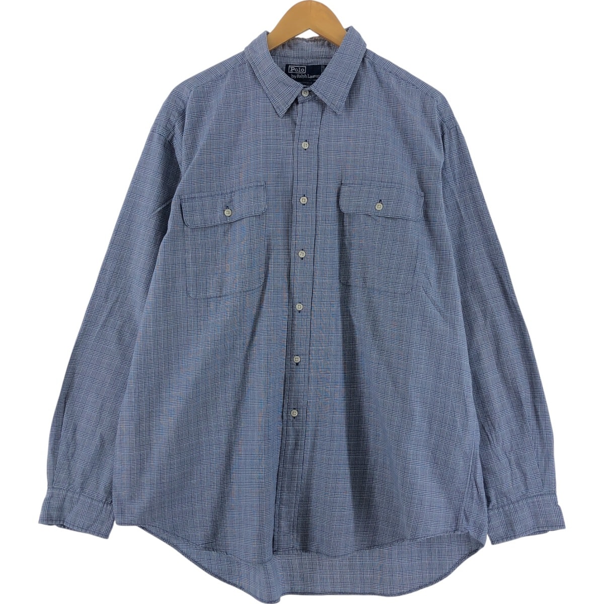 古着 ラルフローレン Ralph Lauren POLO by Ralph Lauren グレンチェック 長袖 コットンチェックシャツ メンズXL相当/eaa527801