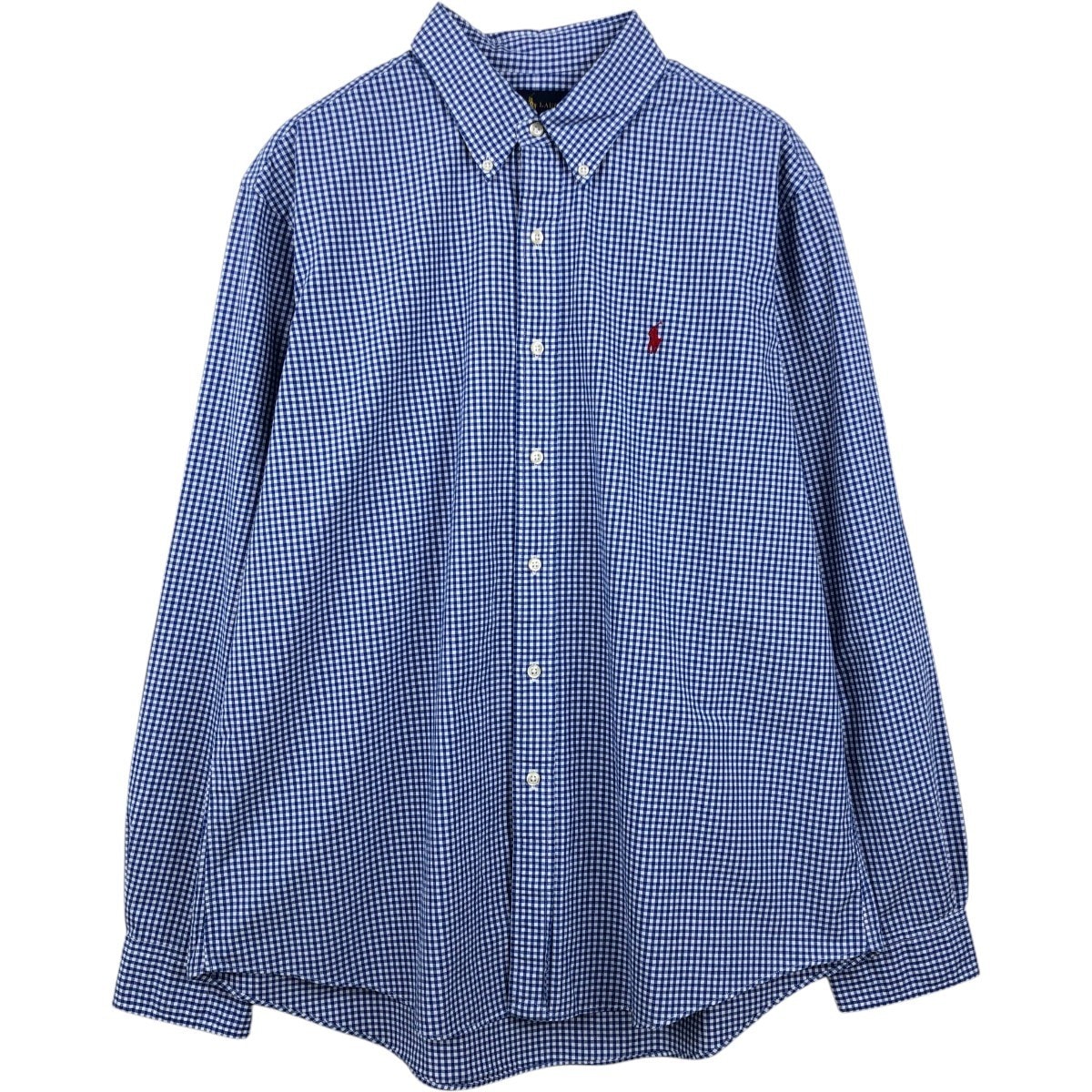古着 ラルフローレン Ralph Lauren CUSTOM FIT ギンガムチェック 長袖 ボタンダウンチェックシャツ メンズXL相当/eaa663254