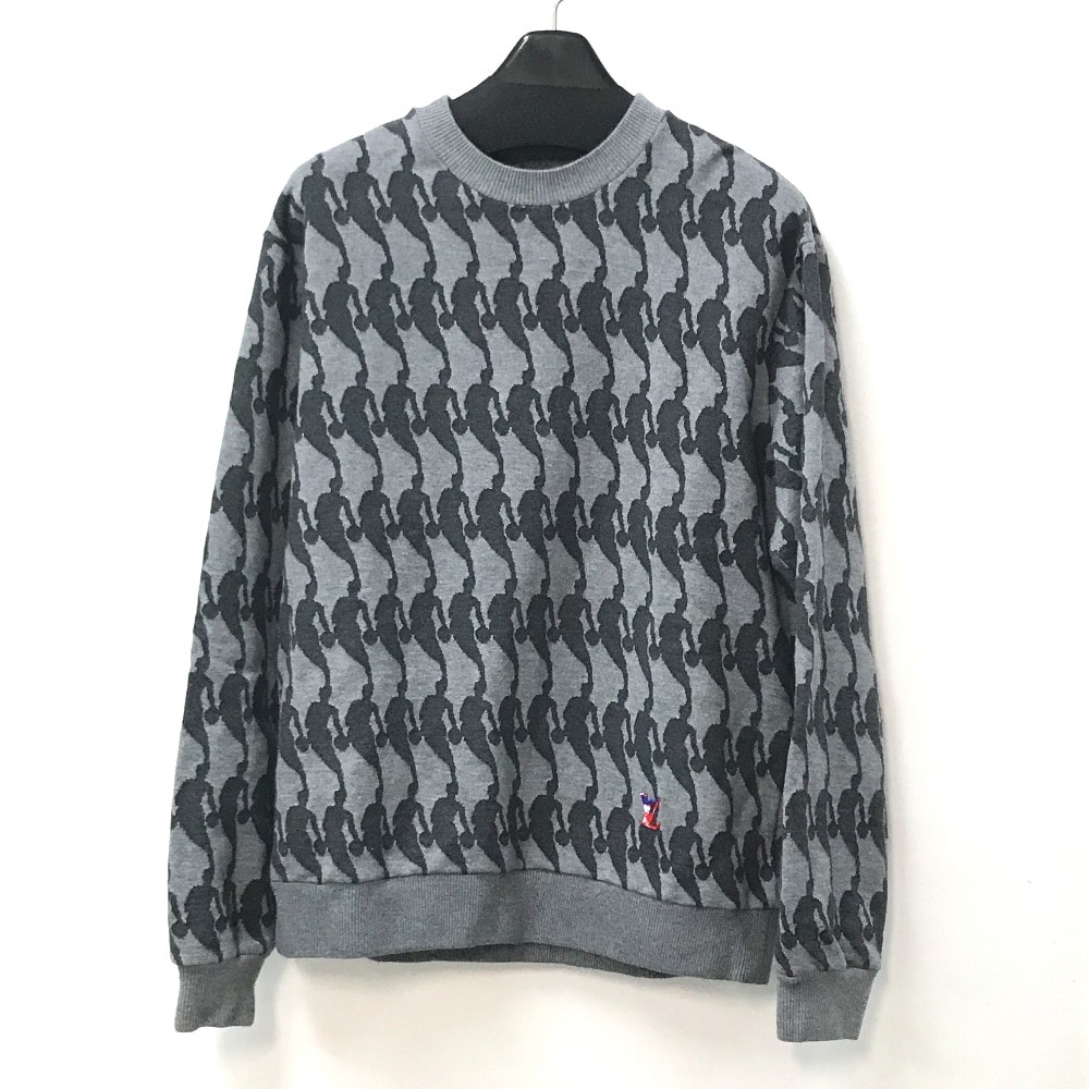 ルイヴィトン LOUIS VUITTON NBA ジャカード スウェット ニット トップス アパレル 長袖 セーター コットン グレー