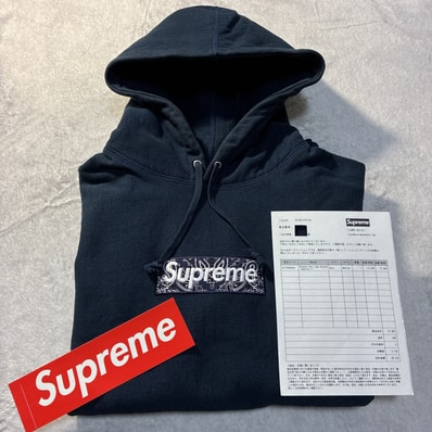 Supreme Bandana Box Logo Hooded Sweatshirt "Navy"