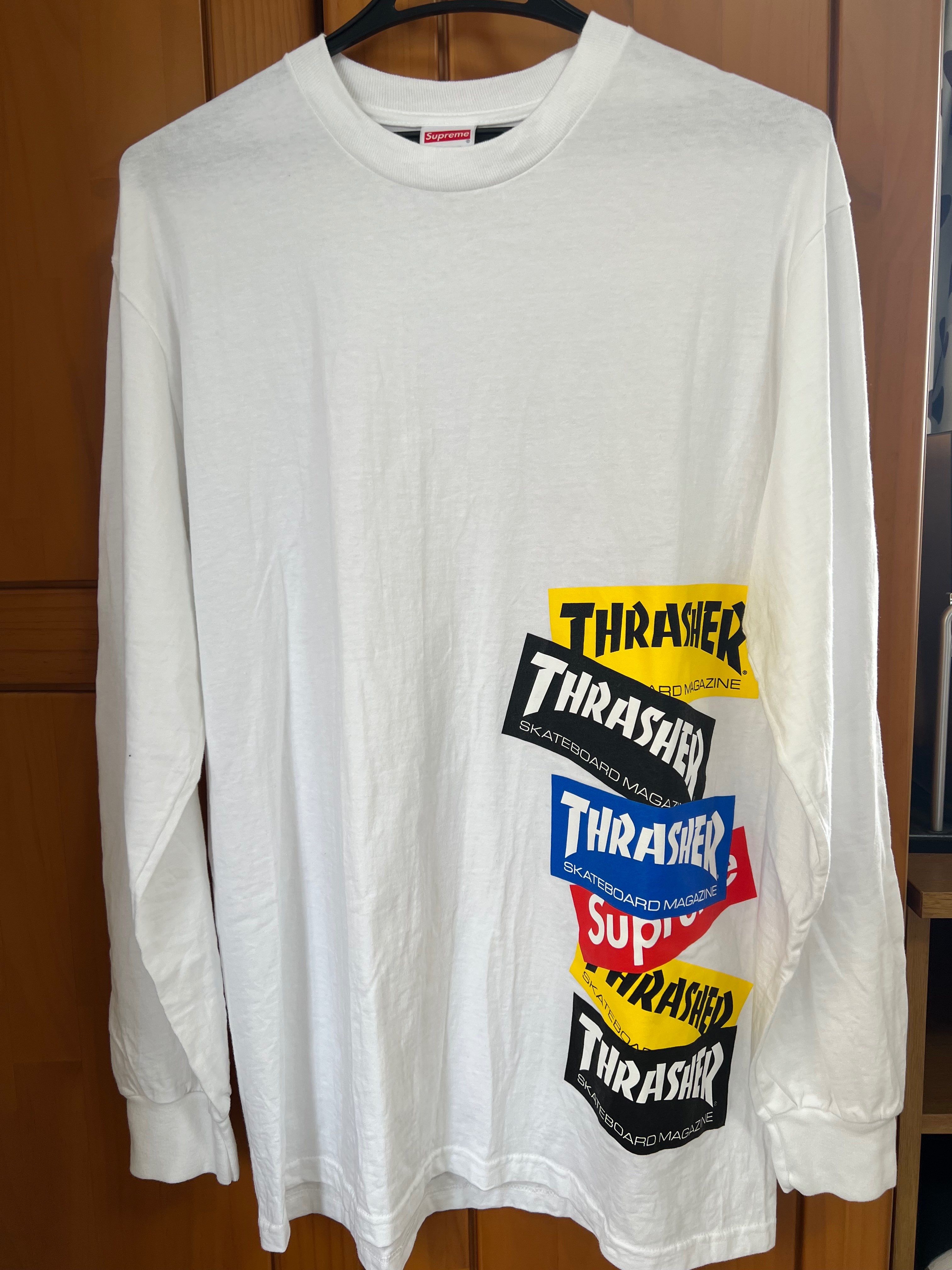 Supreme / Thrasher® Multi Logo L/S Tee "White"