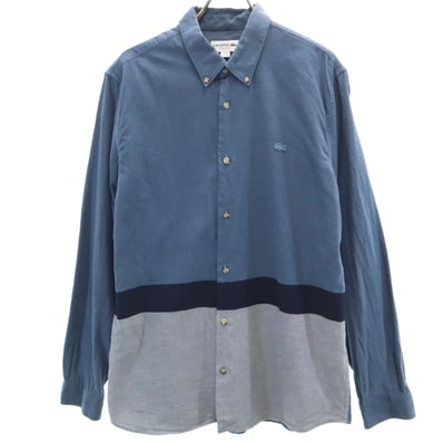 LACOSTE ラコステ 長袖 ボタンダウンシャツ 40 ネイビー