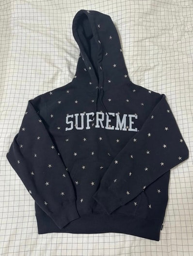 Supreme Stars Studded Hooded Sweatshirt "Black"