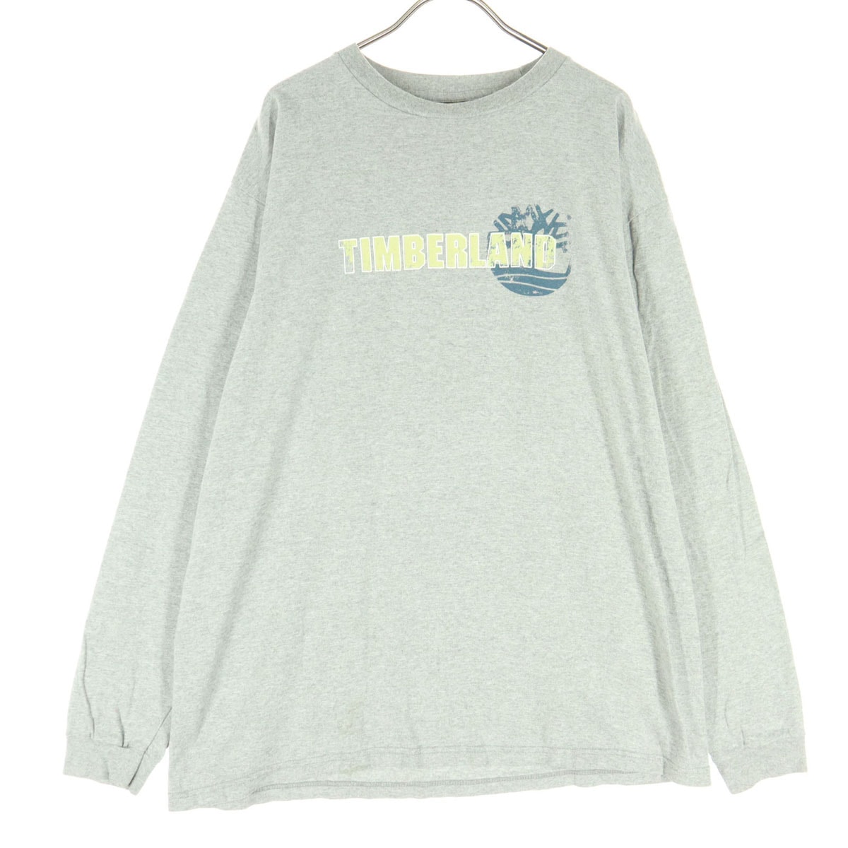 Timberland ティンバーランド USA プリント柄 長袖 Tシャツ L グレー ロンT